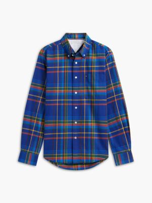 Мужская рубашка Tommy Hilfiger Regular Fit Plaid Flannel, цвет: Насыщенный синий — фото 5
