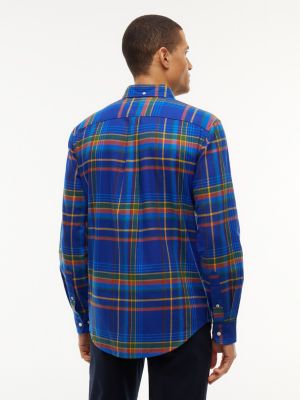 Мужская рубашка Tommy Hilfiger Regular Fit Plaid Flannel, цвет: Насыщенный синий — фото 4
