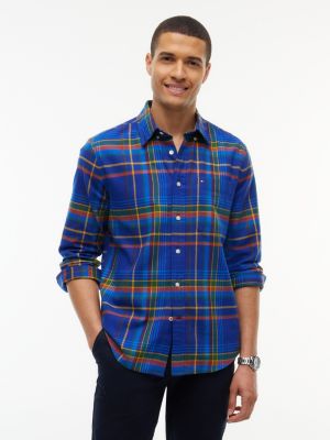 Regular Fit Plaid Flannel Shirt, Bold Blue