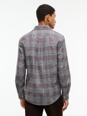 Мужская рубашка Tommy Hilfiger Regular Fit Glen Plaid Flannel, цвет: Серый клетчатый — фото 4