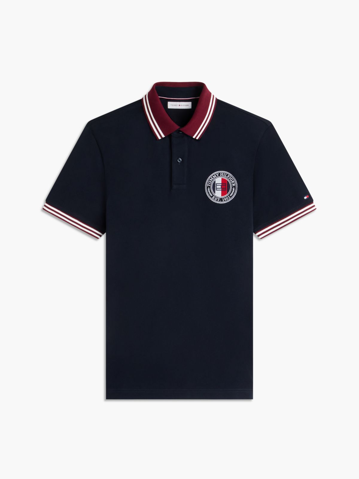 Regular Fit Circle Logo Tipped Polo — Navy