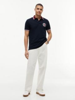 Regular Fit Circle Logo Tipped Polo — Navy 2