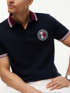 Regular Fit Circle Logo Tipped Polo — Navy 3