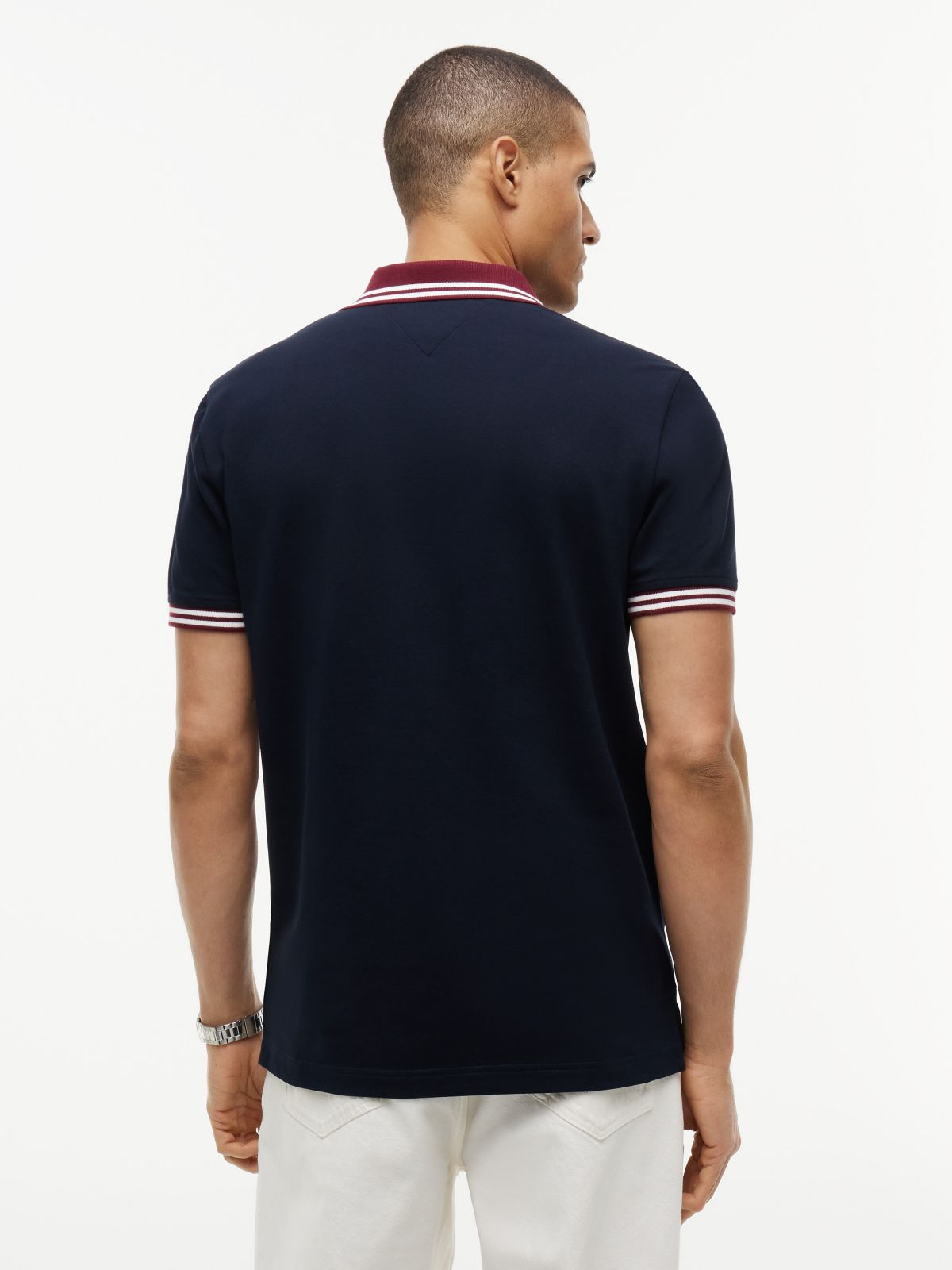 Regular Fit Circle Logo Tipped Polo — Navy