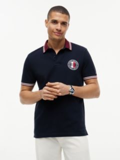 Regular Fit Circle Logo Tipped Polo — Navy 1