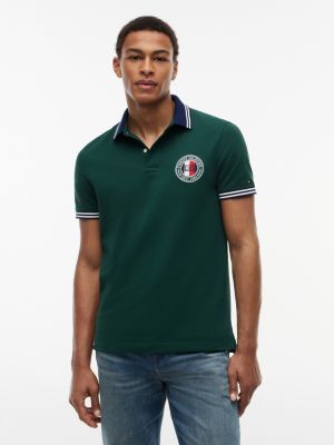 Regular Fit Circle Logo Tipped Polo, Ornamental Green