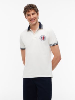 Regular Fit Circle Logo Tipped Polo, Ivory Silk