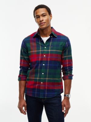 Regular Fit Bold Plaid Flannel Shirt, Multi