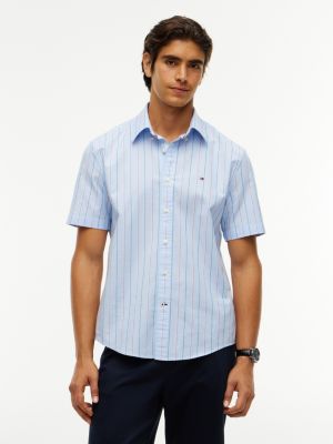 Regular Fit Striped Oxford Shirt, Vessel Blue