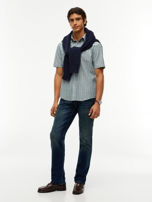 Мужская рубашка Tommy Hilfiger Regular Fit Striped Oxford, цвет: Зелёный — фото 2