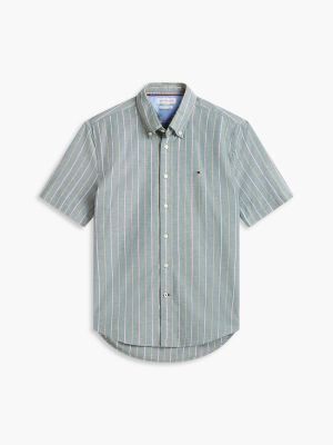 Мужская рубашка Tommy Hilfiger Regular Fit Striped Oxford, цвет: Зелёный — фото 5