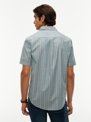 Мужская рубашка Tommy Hilfiger Regular Fit Striped Oxford, цвет: Зелёный — фото 4