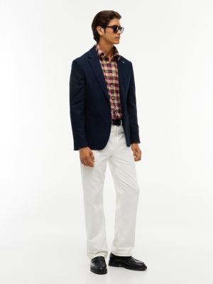 Мужская рубашка Tommy Hilfiger Regular Fit Plaid Oxford, цвет: Оптический белый — фото 2