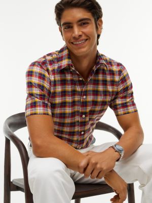 Мужская рубашка Tommy Hilfiger Regular Fit Plaid Oxford, цвет: Оптический белый — фото 3