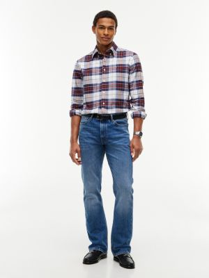 Мужская рубашка Tommy Hilfiger Regular Fit Plaid Oxford, цвет: Оптический белый — фото 2