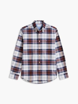Мужская рубашка Tommy Hilfiger Regular Fit Plaid Oxford, цвет: Оптический белый — фото 5
