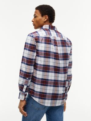 Мужская рубашка Tommy Hilfiger Regular Fit Plaid Oxford, цвет: Оптический белый — фото 4