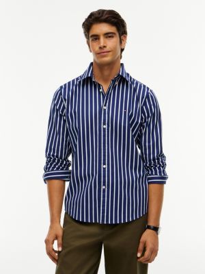 Regular Fit Striped Oxford Shirt, Preppy Navy