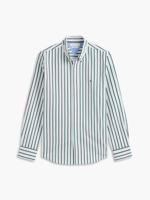 Мужская рубашка Tommy Hilfiger Regular Fit Striped Oxford, цвет: Оптический белый — фото 5