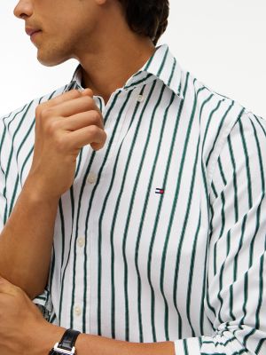Мужская рубашка Tommy Hilfiger Regular Fit Striped Oxford, цвет: Оптический белый — фото 3
