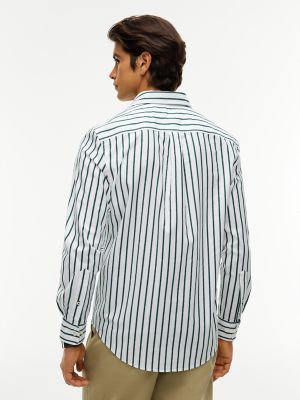 Мужская рубашка Tommy Hilfiger Regular Fit Striped Oxford, цвет: Оптический белый — фото 4