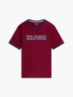 Hilfiger Logo Ringer T-Shirt — Burgundy 5