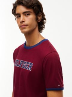 Hilfiger Logo Ringer T-Shirt — Burgundy 3