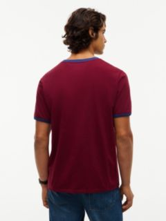 Hilfiger Logo Ringer T-Shirt — Burgundy 4
