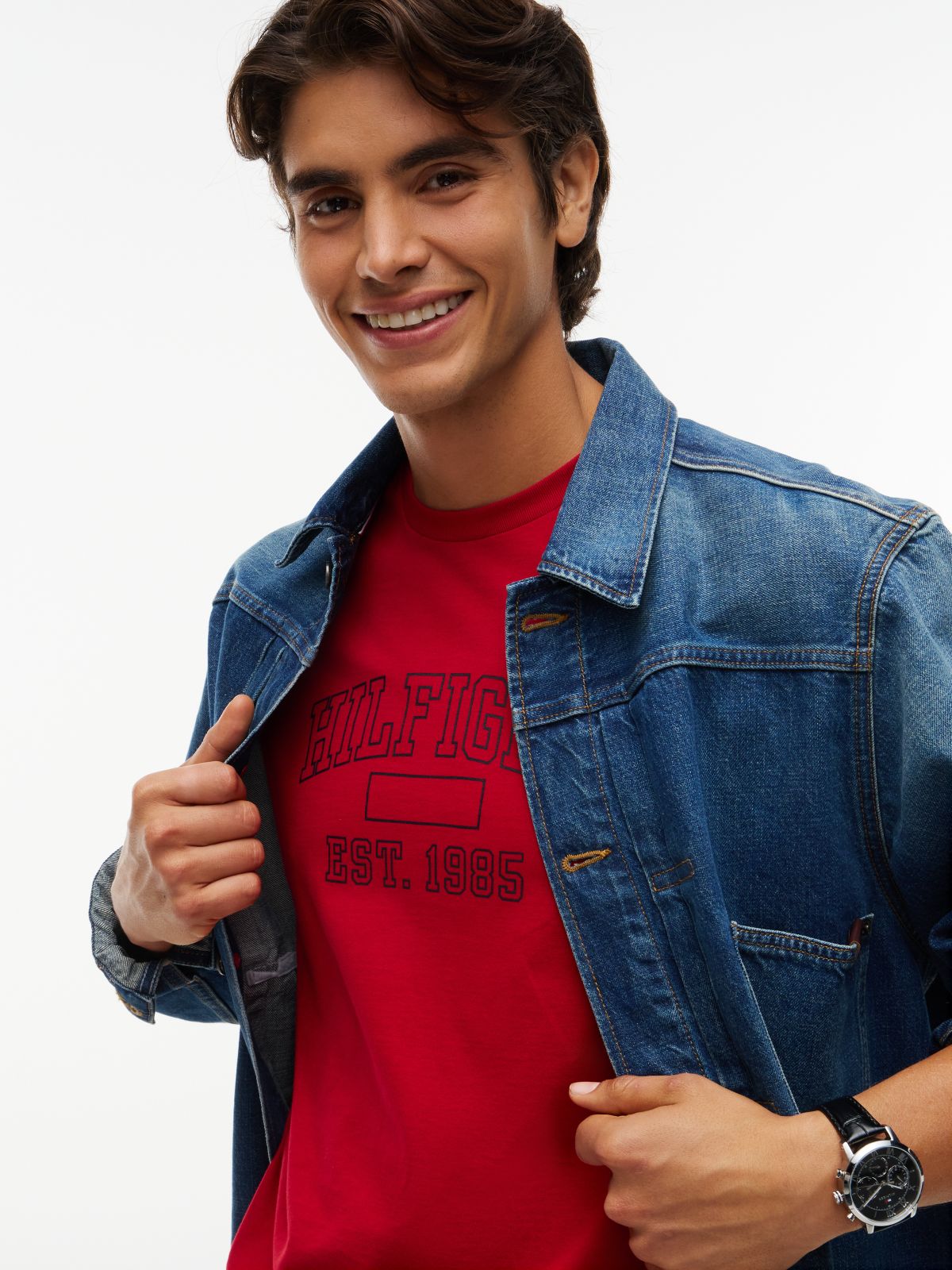 Varsity Hilfiger 85 Logo T-Shirt — Medium Red