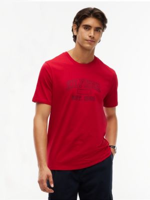 Varsity Hilfiger 85 Logo T-Shirt, Medium Red