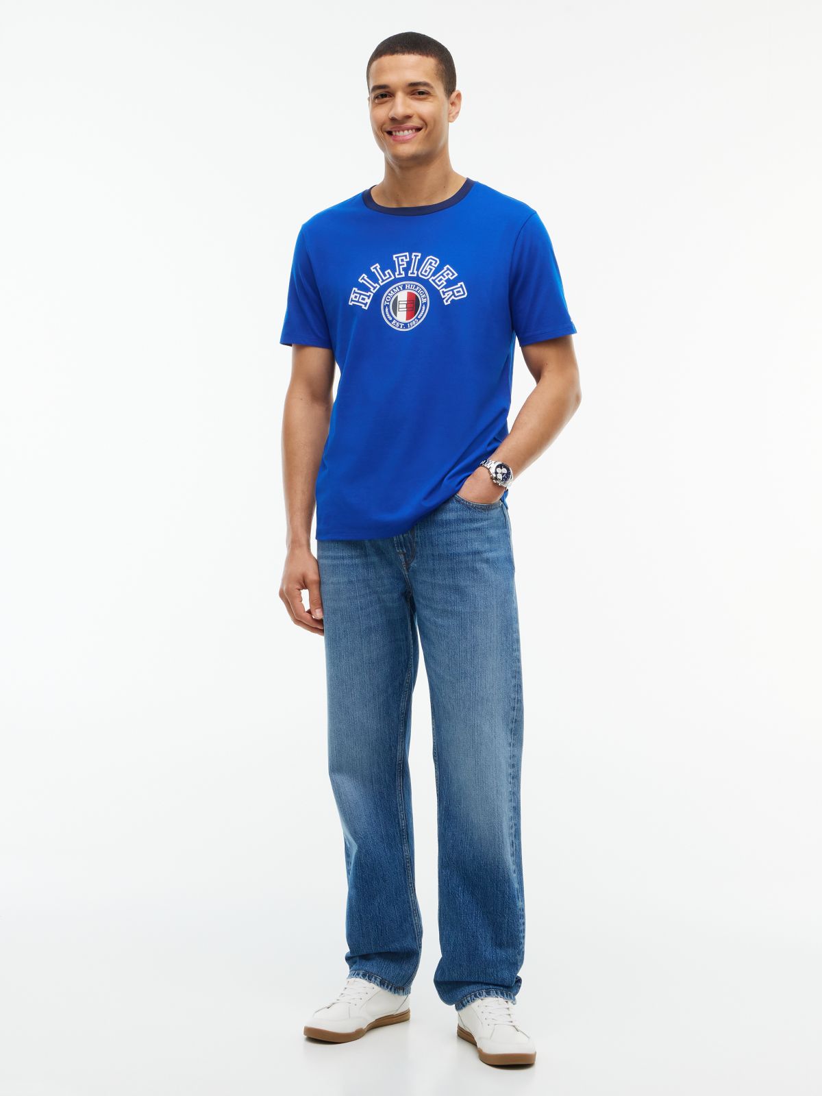 Hilfiger Circle Logo T-Shirt — Cobalt