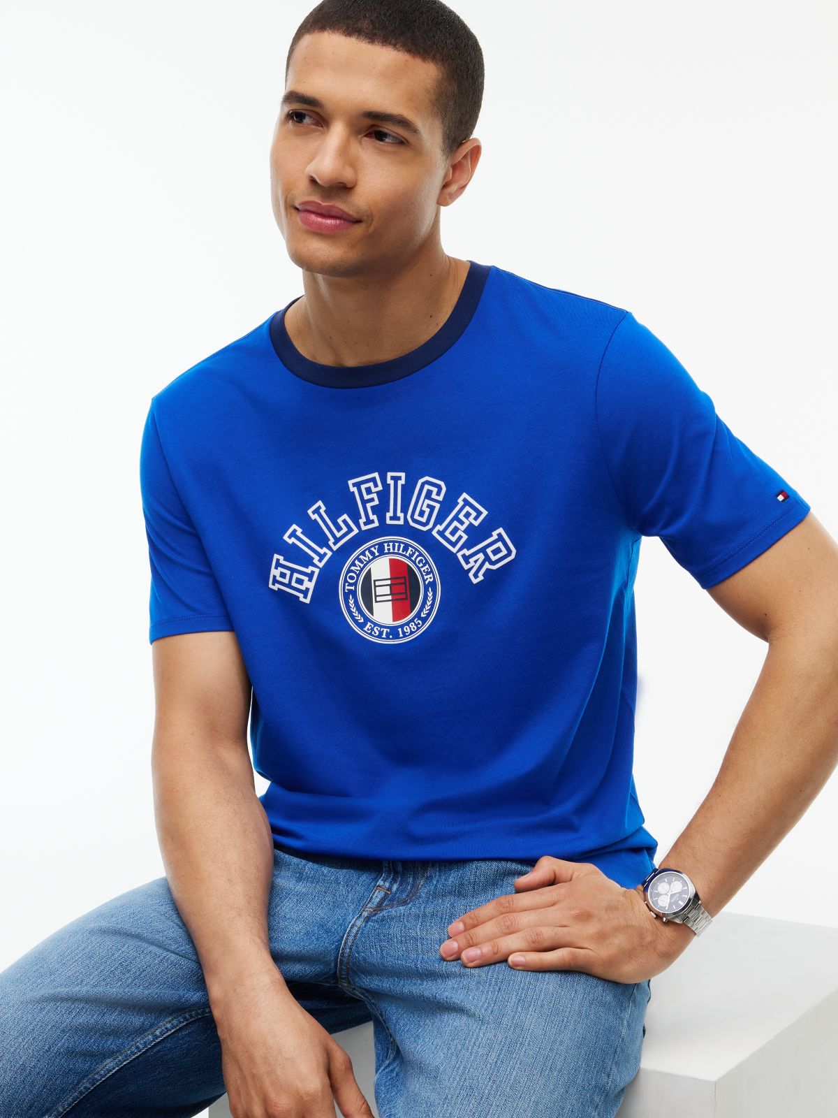 Hilfiger Circle Logo T-Shirt — Cobalt