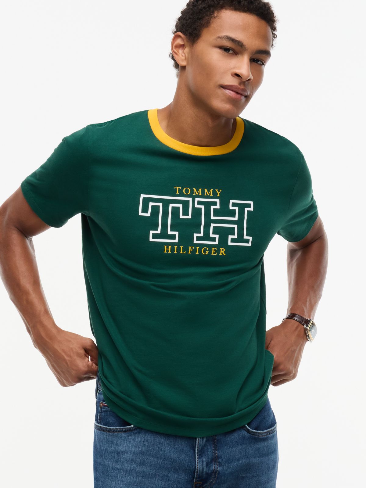 Bold Monogram T-Shirt — Ornamental Green
