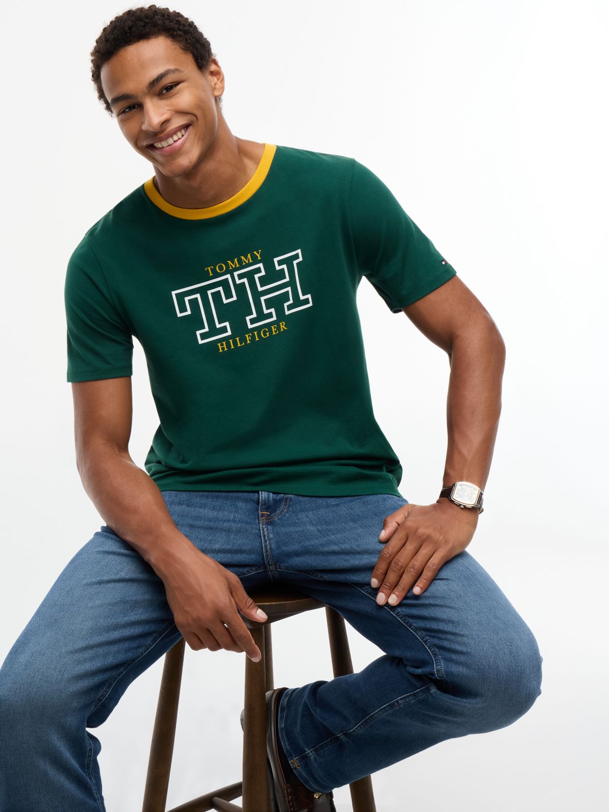 Bold Monogram T-Shirt — Ornamental Green