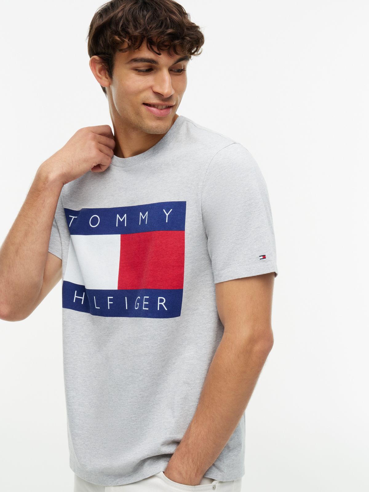 Big Flag Logo T-Shirt — Grey Heather