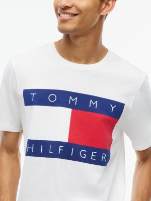 Мужская футболка Tommy Hilfiger Big Flag Logo, цвет: Экрю — фото 3