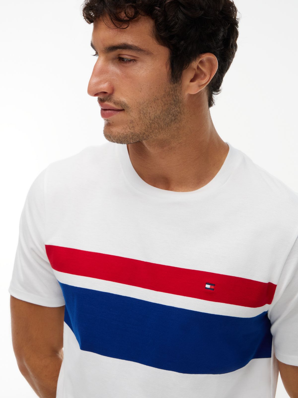 Block Stripe T-Shirt — Ecru