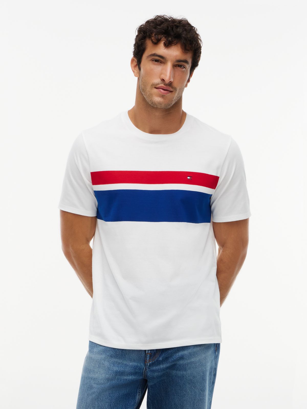 Block Stripe T-Shirt — Ecru