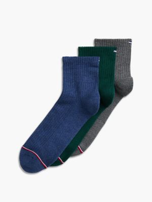 Sport Quarter-Top Sock 3-Pack, Blue Heather/Multi