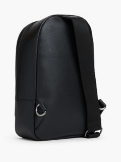 Signature Stripe Pebbled Sling Bag — Black 3