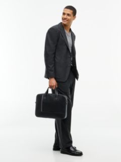 Signature Stripe Pebbled Laptop Bag — Black 2