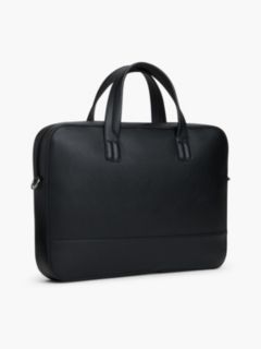 Signature Stripe Pebbled Laptop Bag — Black 3