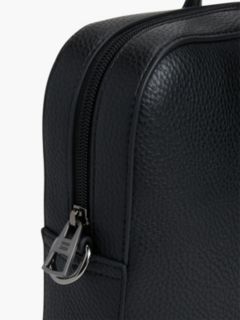 Signature Stripe Pebbled Laptop Bag — Black 4