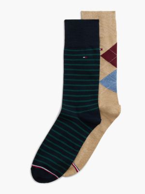 Stripe & Argyle Trouser Sock 2-Pack, Classic Khaki Heather/Multi