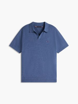 Мужские рубашки Tommy Hilfiger Short-Sleeve Sweater Polo, цвет: Синий — фото 5