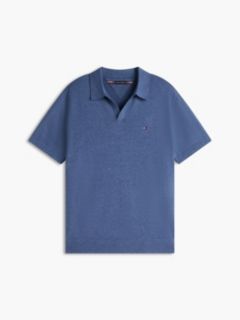 Short-Sleeve Sweater Polo — Blue 5