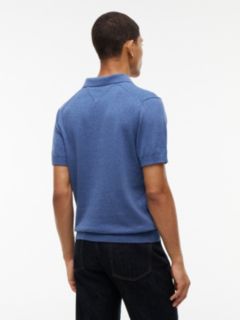 Short-Sleeve Sweater Polo — Blue 4