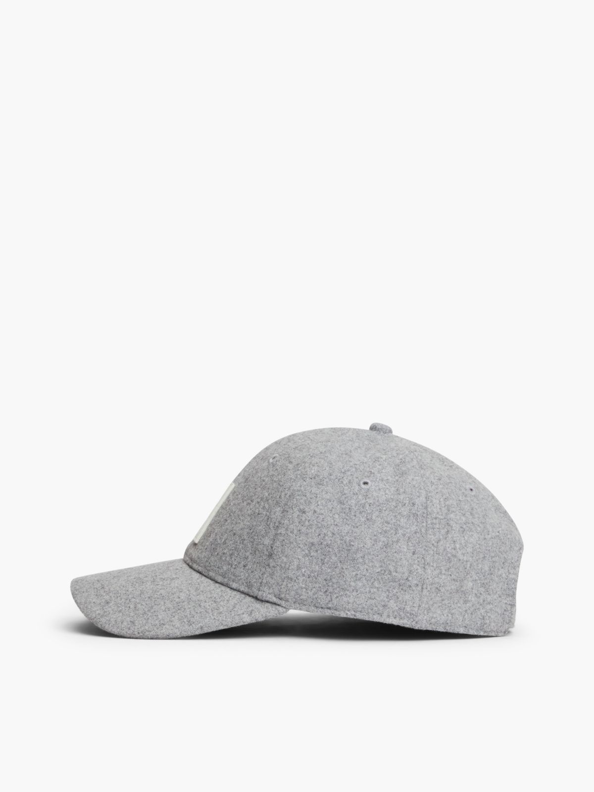 H-Logo Melton Wool-Blend Baseball Cap — Grey Heather