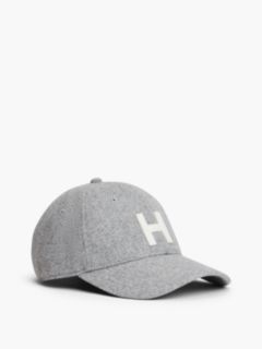 H-Logo Melton Wool-Blend Baseball Cap — Grey Heather 1
