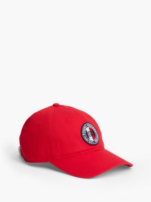 Circle Logo Patch Baseball Cap, Apple Red